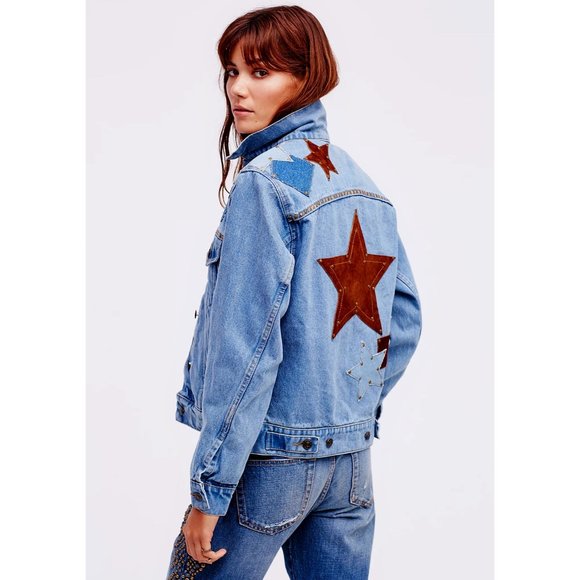 Free People x Understated Leather Lone Star Blue Denim Jacket - Picture 6 of 15